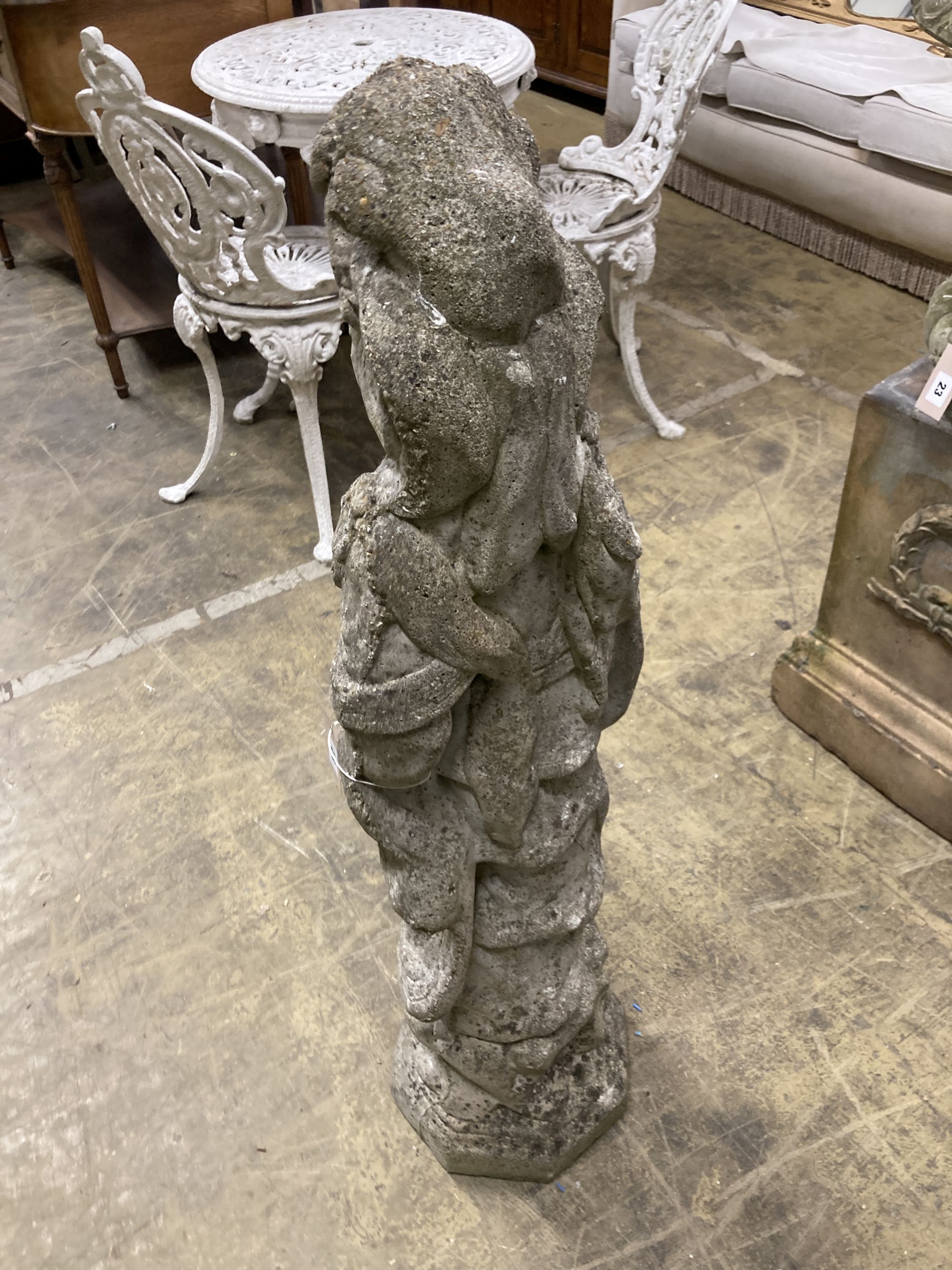 An Asian style reconstituted stone garden ornament, height 66cm